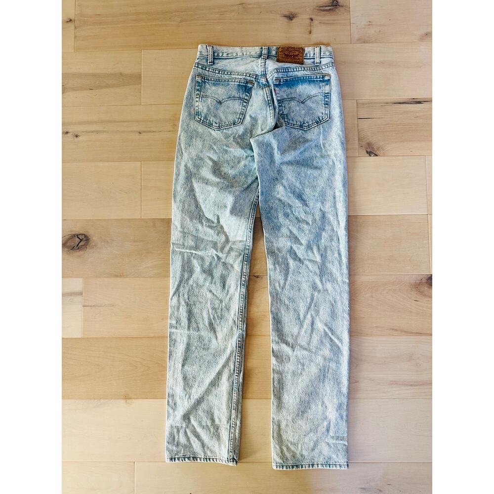 Vintage Levi's 501 Acid Wash Denim Jeans Made USA Size 30 x 35 Straight Leg - Picture 9 of 11